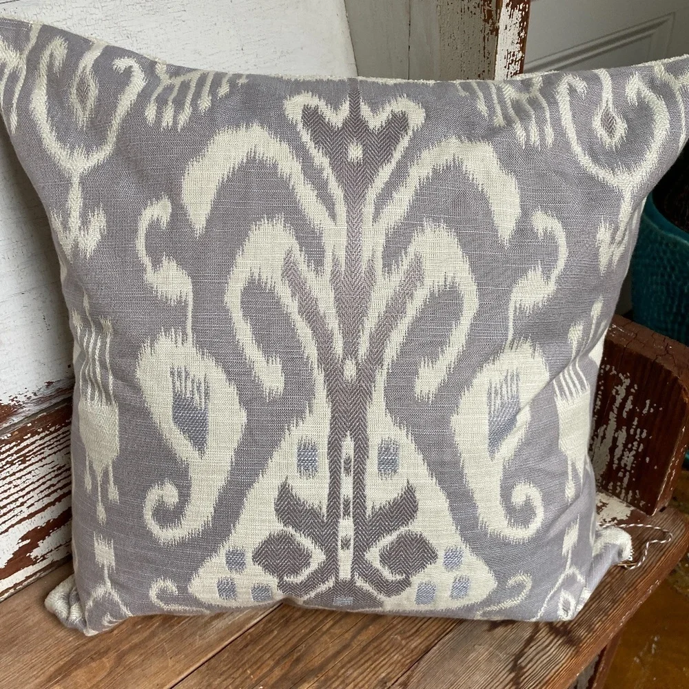 Two Custom Made Purple Ikat  Accent Pillow Covers